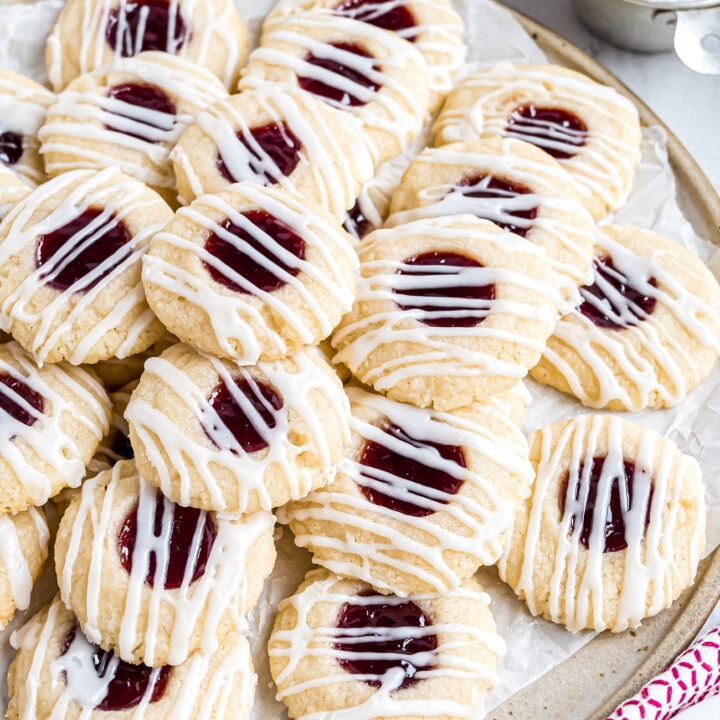 cookies with jam on a platter