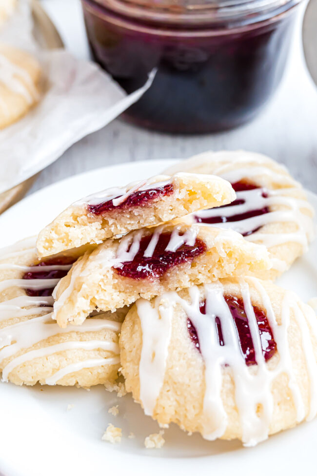 thumbprint cookies with raspberry jam