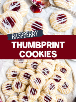 photo collage of thumbprint cookies