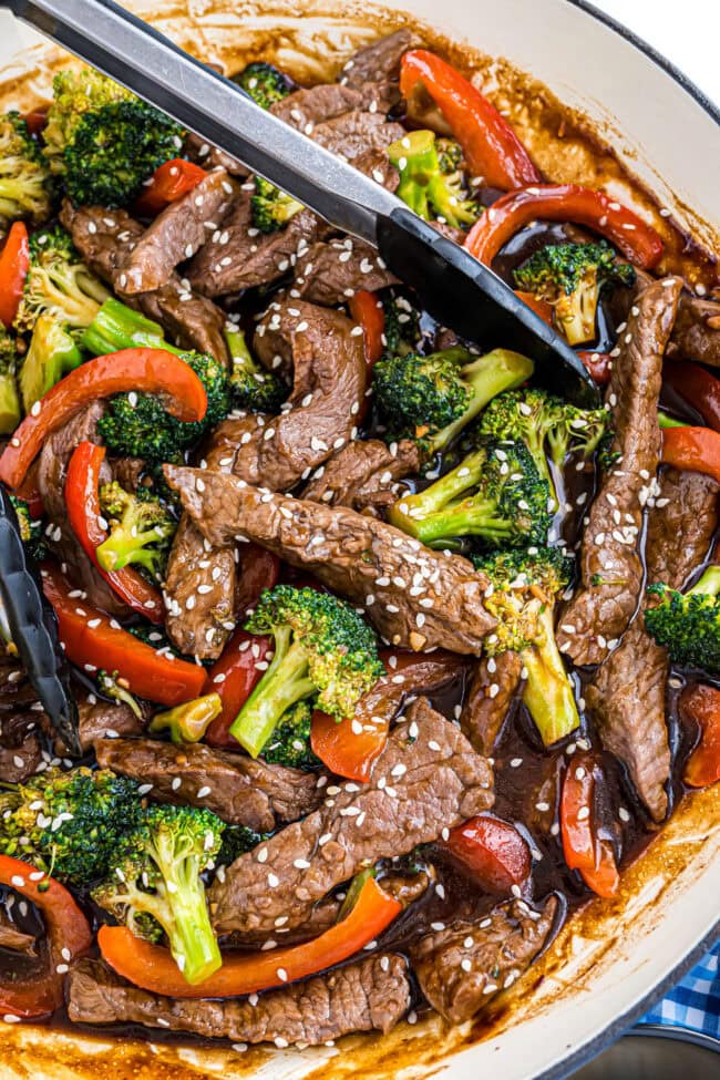 Beef and Broccoli stir-fry close up