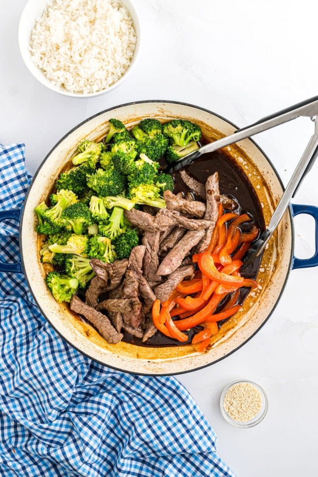 making Beef and Broccoli stir-fry