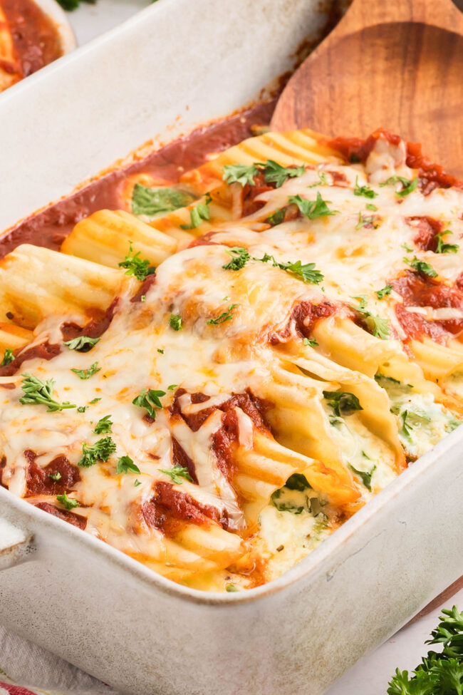 cheesy classic manicotti