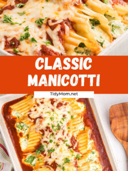 cheese manicotti collage