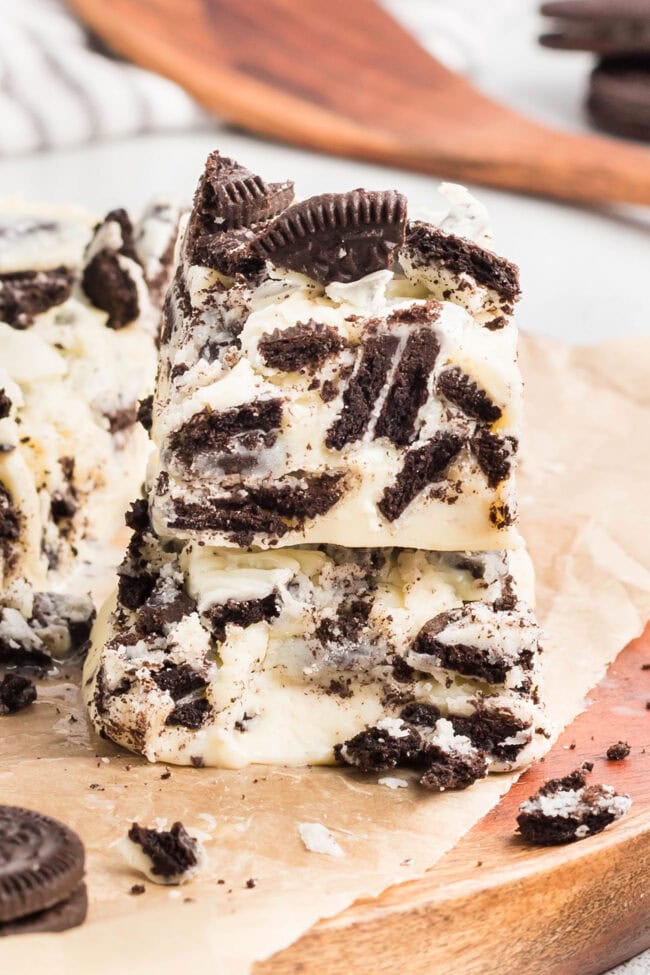 white chocolate Oreo cookie fudge