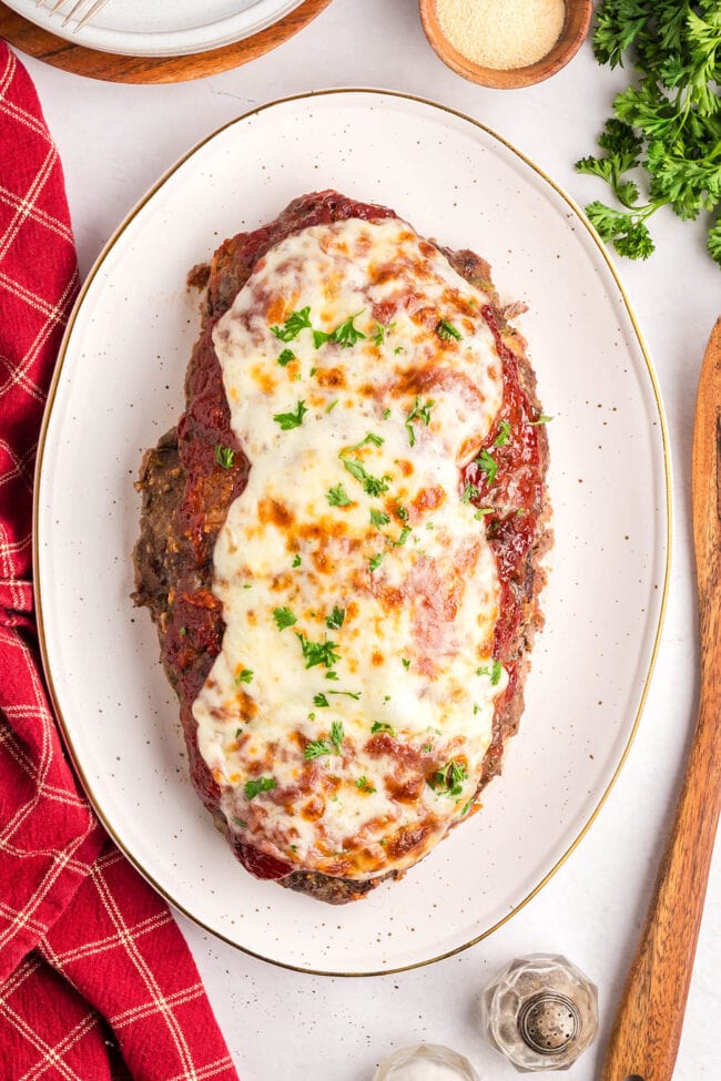 cheese topped Cheesesteak meatloaf