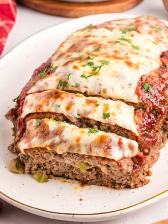 sliced Cheesesteak meatloaf