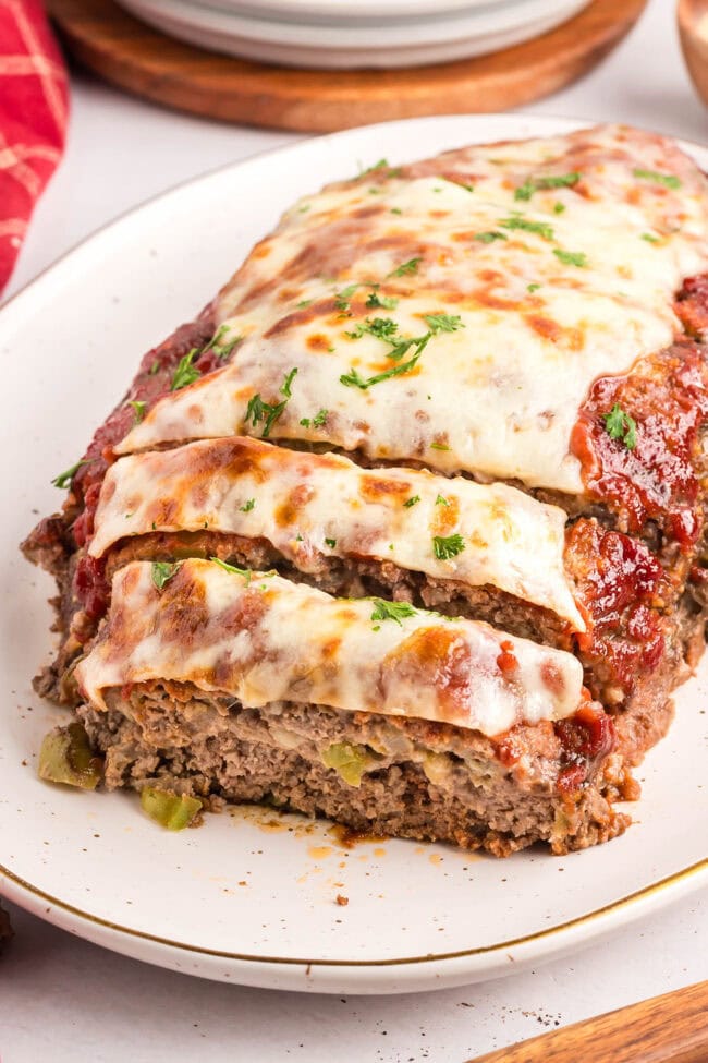 sliced Cheesesteak meatloaf