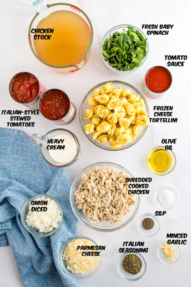 Cheese Tortellini Soup ingredients