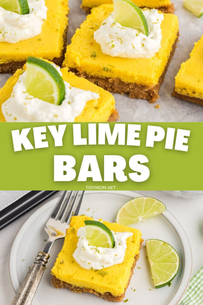 key lime pie bars photo collage