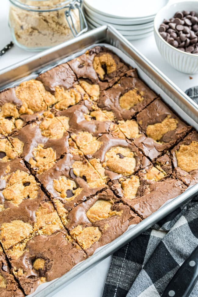 pan of baked brookies
