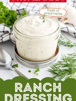 homemade ranch dressing in a jar