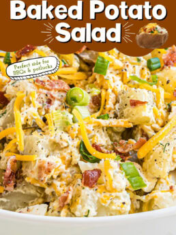 Loaded Baked Potato Salad close up