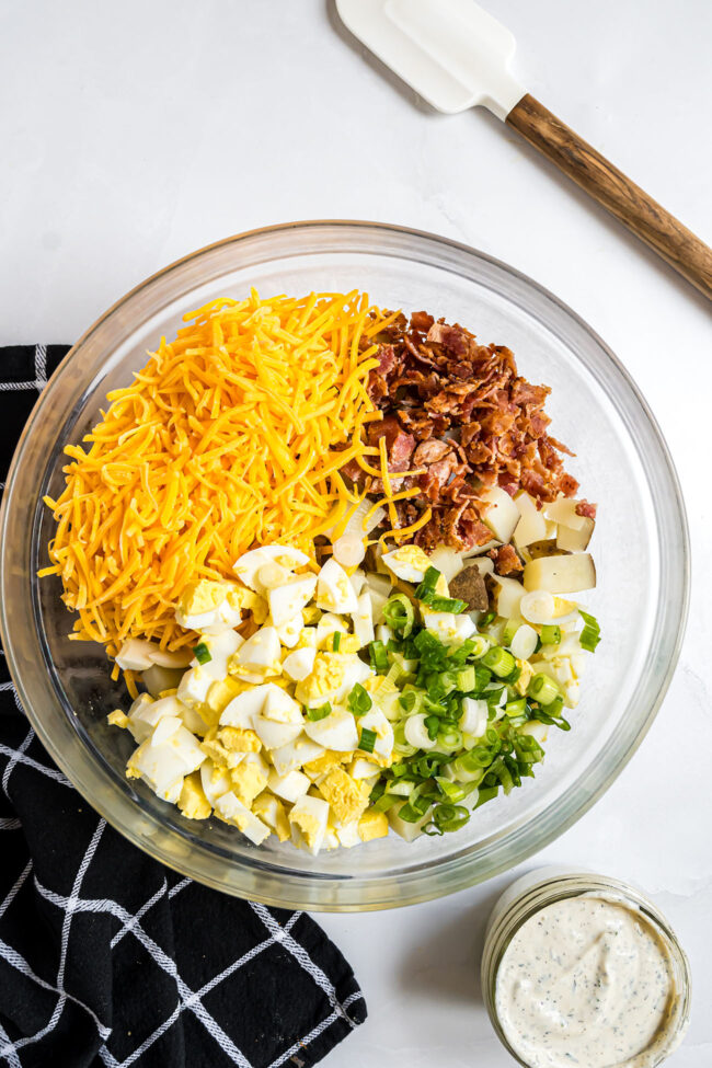 step 2 for making baked potato salad