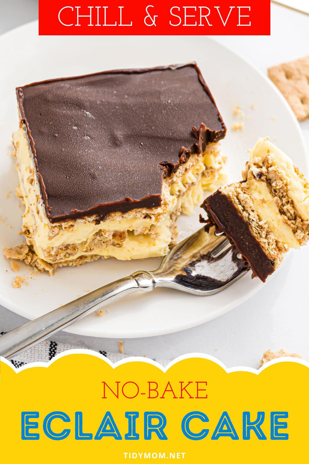 No-Bake Eclair Cake (With Chocolate Ganache Frosting!) - TidyMom®
