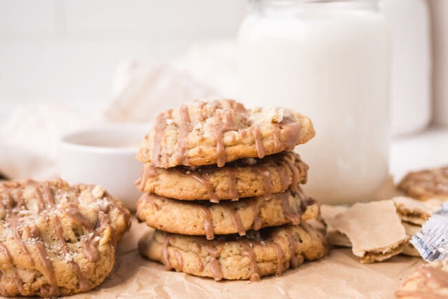 Stack of brown sugar cinnamon cookies