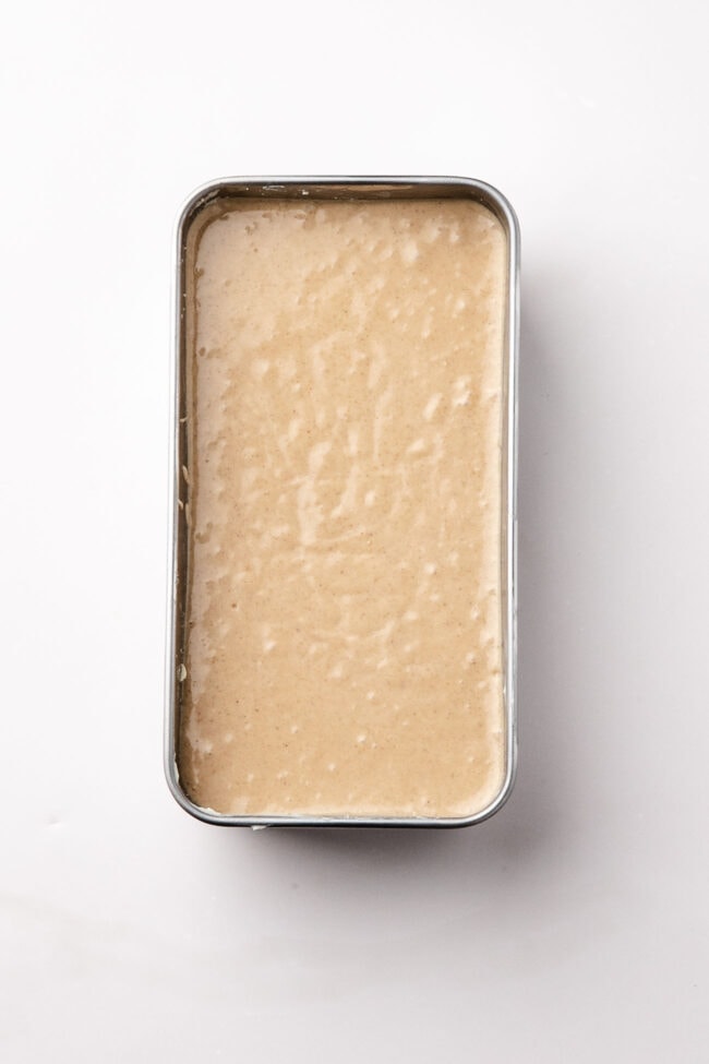 Batter in the loaf pan