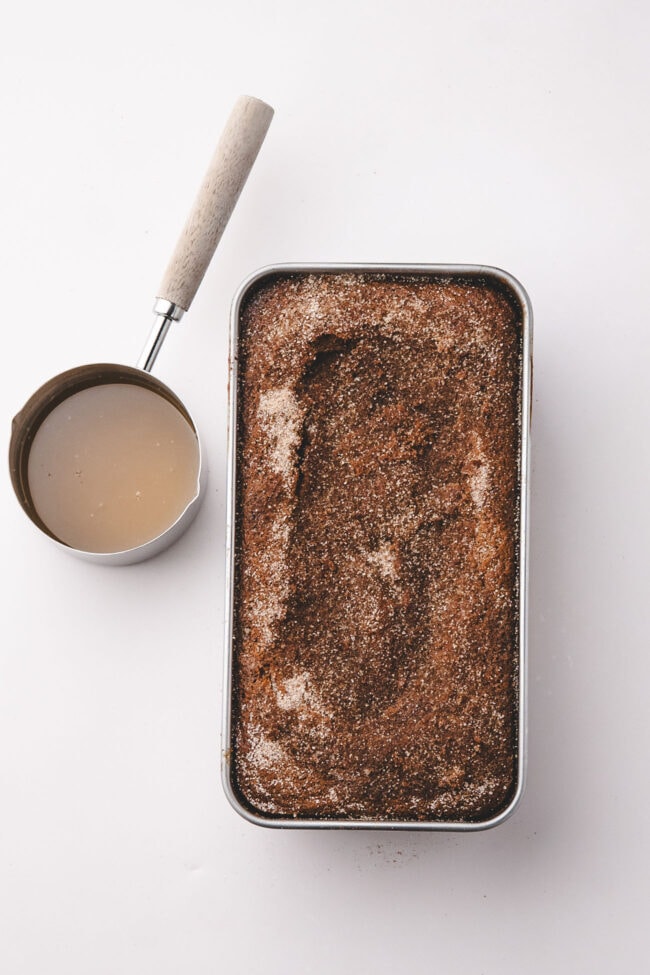 Baked loaf with the topping